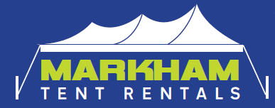Logo for Markham Tent Rentals, West Gardiner, Maine.