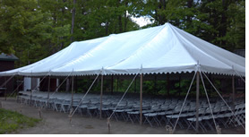 Markham Tent Rentals also has tables 30 x 96 that will seat 8 comfortably.